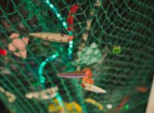 Marine debris art installation by Pete Clarkson